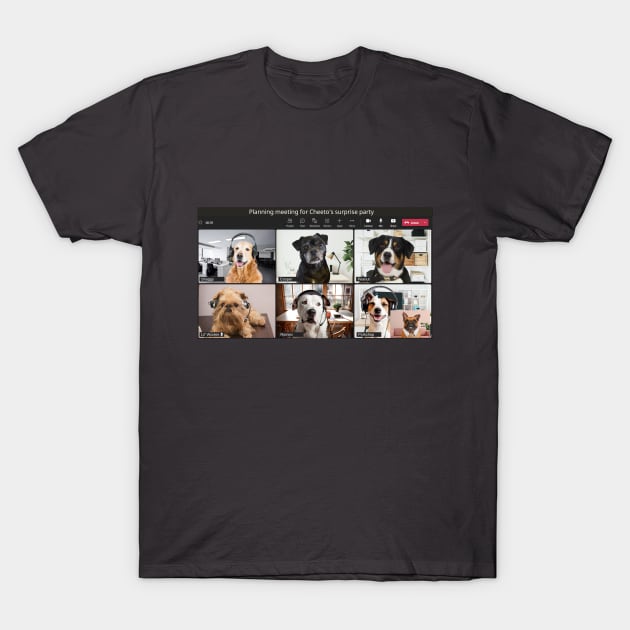 Puppy Zoom Call T-Shirt by DadOfMo Designs